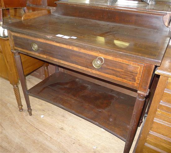 Edwardian inlaid mahogany two tier serving table(-)